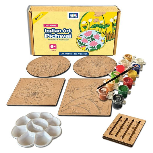 Mini Leaves Colorful Pichwai Diy Mandala Paintings Art Kit for Home Decoration | Hand Painted Pichwai Wall Art for Wall Decor