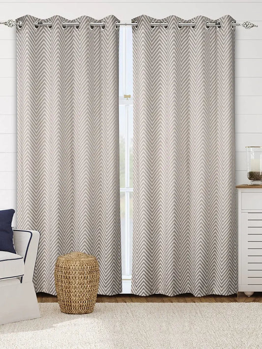 Saral Home Chevron Cotton Room Darkening Door Curtains