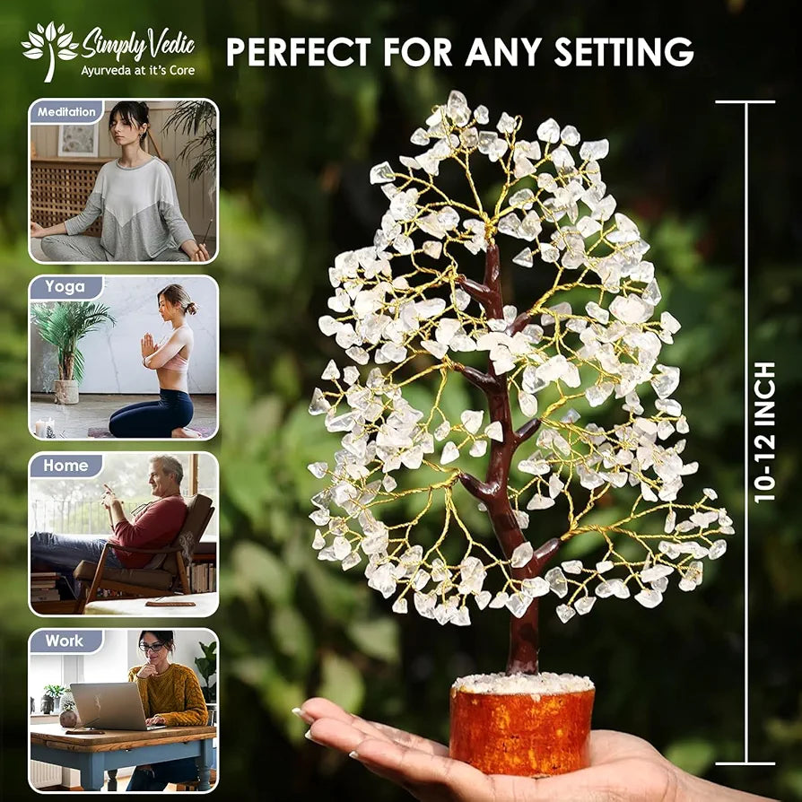 Simply Vedic Chakra Clean Quartz Crystal Tree