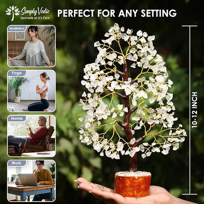 Simply Vedic Chakra Clean Quartz Crystal Tree