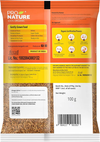 Pro Nature Organic 100% Organic Cumin  100 Grams