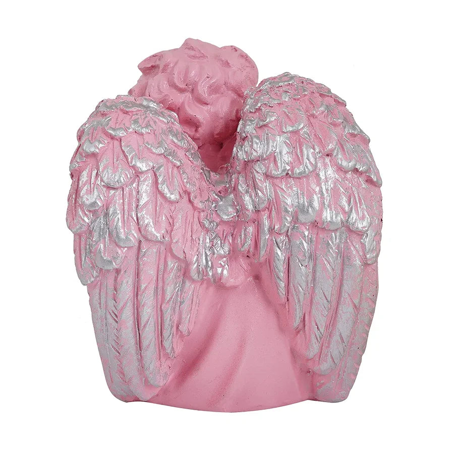 Zart Angel Girl Left Silver winged Showpiece for Home Decor Showpiece