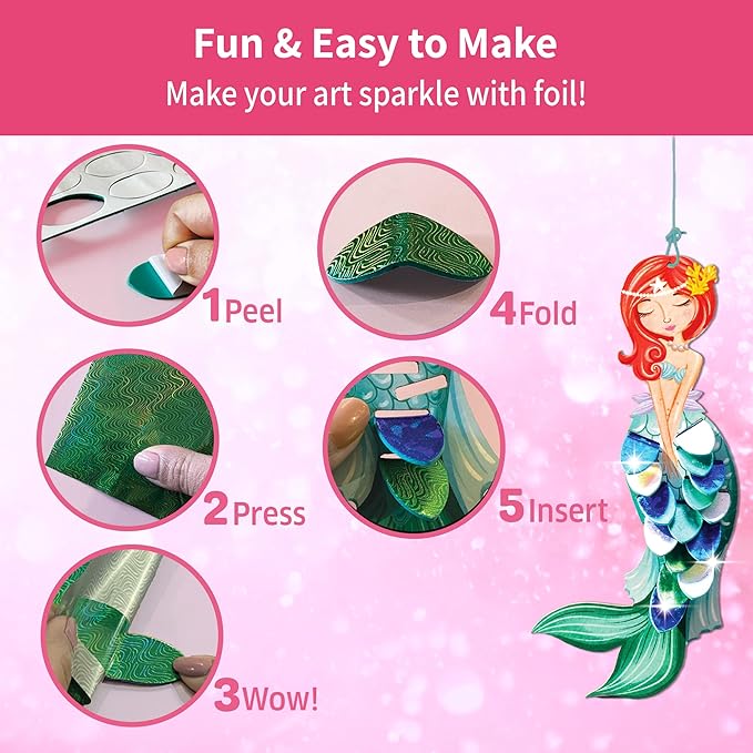 Chalk and Chuckles Art and Craft Kit | Fabulous Foil Decorations for Kids | Creative Toys for Kids