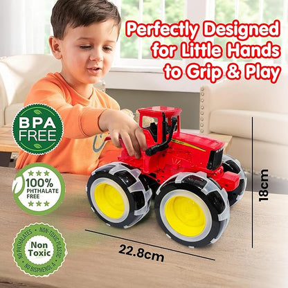 Kidology Monster Toy Tractor for Kids Friction Powered Red