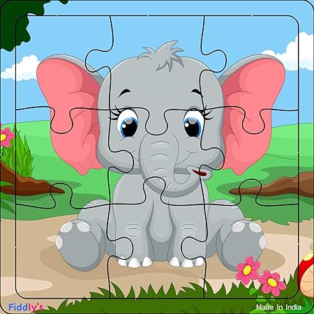 Fiddly's Wooden Jigsaw Puzzle for Children Paperless Puzzle - 9 Pieces | Pack of 6
