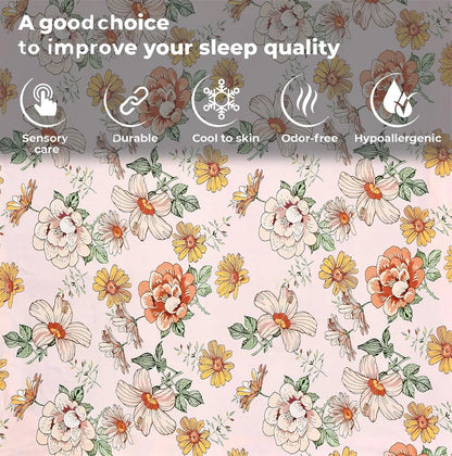 Fresh From Loom Elastic Fitted Floral Bed Sheets Bed Covers for Mattresses Tuck in King Size with Two Pillow Cover 144 TC Soft Pink