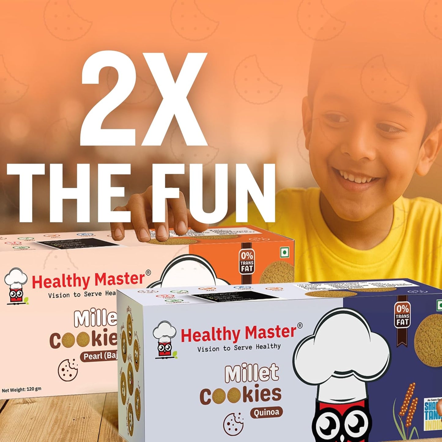 Healthy Master Millet Cookies - 120 gms Each (Pack of 2)