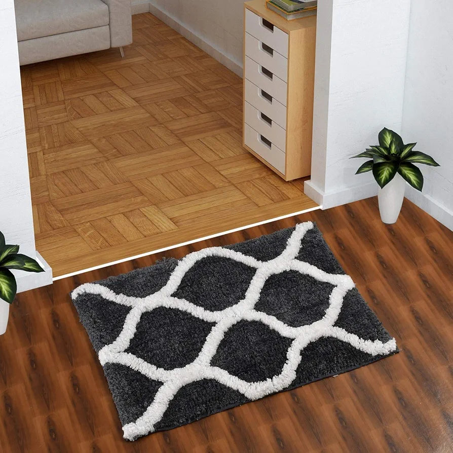 Aerohaven Glorious Super Soft Microfiber Designer Anti Slip Bathmat Grey Colour