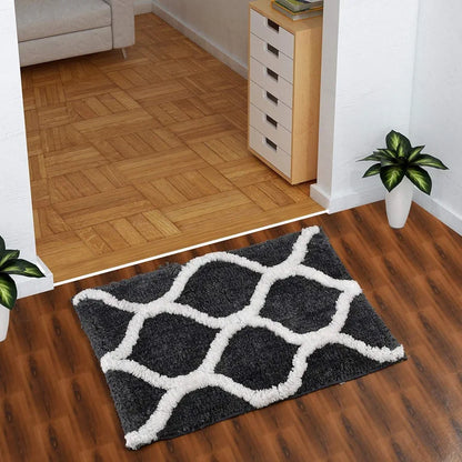Aerohaven Glorious Super Soft Microfiber Designer Anti Slip Bathmat Grey Colour