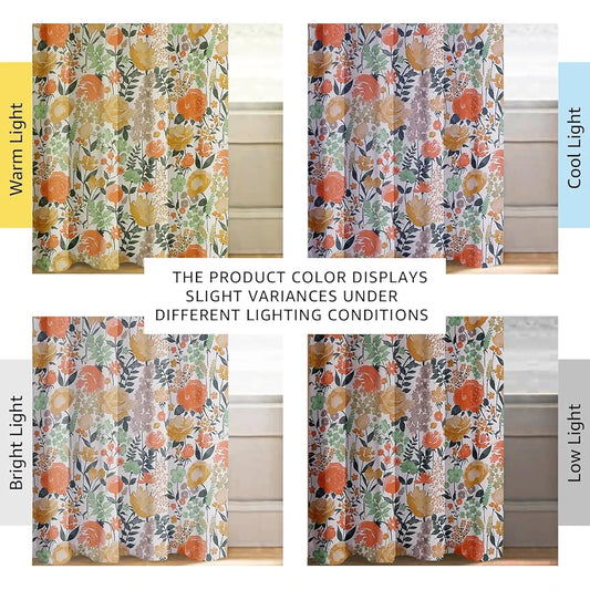 Cloth Fusion Blackout Printed Premium Door Curtains 7 Feet Long Set of 2 White Roses