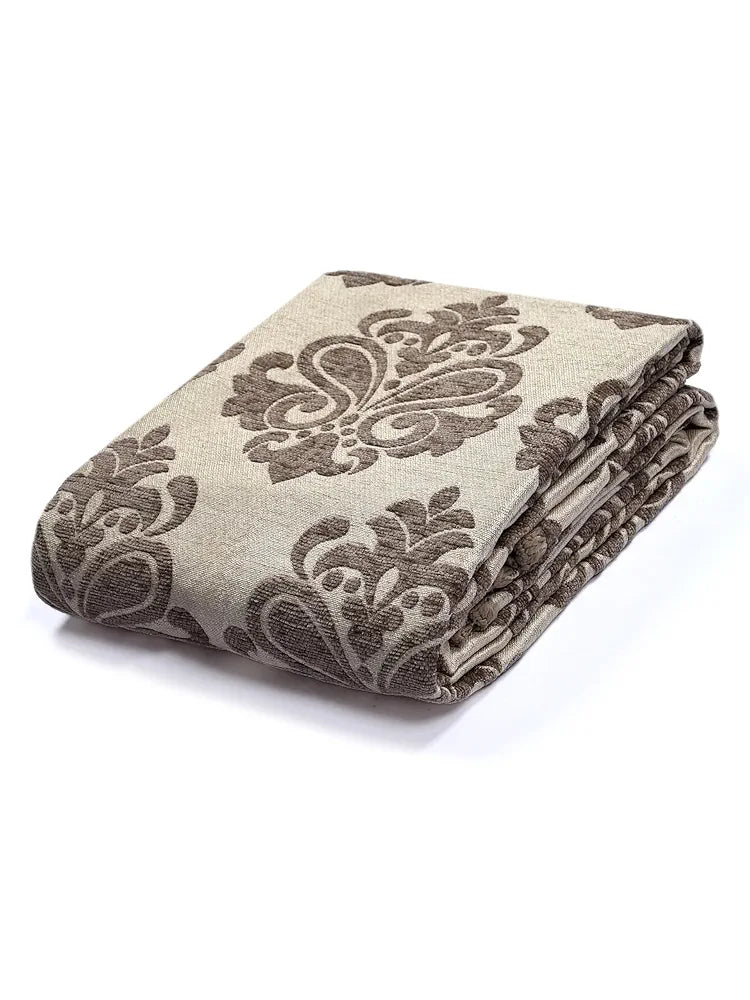 Saral Home Soft Synthetic Chenille Reversible Decorative Sofa Covers Colour Lt. Brown