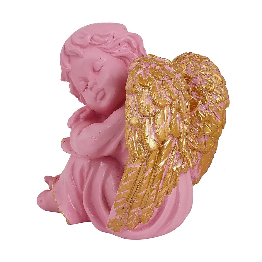 Zart Angel Girl Right Gold Wing Statue for Home Decor