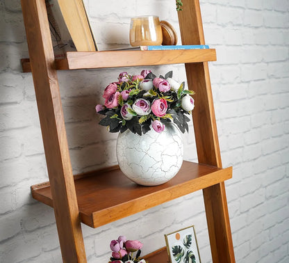 Behoma Metal Ball Vase for Home Decor Off-White Crackled Medium Flowers not Included