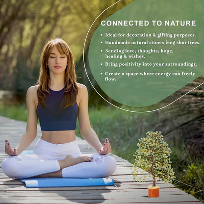 Zaicus Seven Chakra Gemstone Tree Crystal Tree of Life Feng Shui 10-12 Inch Silver Wire