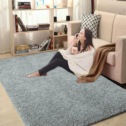 Luxe Home International Carpet Super Soft Anti Slip Vegas Rectangular Rugs 3X5 Feet Colour Silver