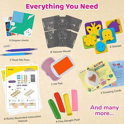 Smartivity 20In1 Art And Craft Studio Activity Kit Birthday Gift For 5,6,7,8,9 Year Old Girls&Boys Clay Stamp