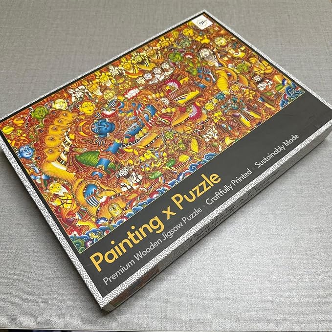 91Knots Vishnu’s Abode, 1000 Pieces Premium Wooden Jigsaw Puzzle for Adults and Kids 12+ Years