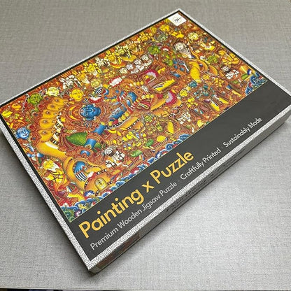 91Knots Vishnu’s Abode, 1000 Pieces Premium Wooden Jigsaw Puzzle for Adults and Kids 12+ Years