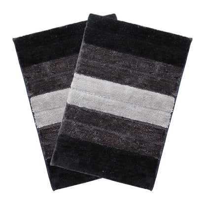 Luxe Home International Microfiber Rectangular Bath mat Soft Anti Slip Skid Luxury Mats 40X60 Cm Colour Anthra (Pack of 2)