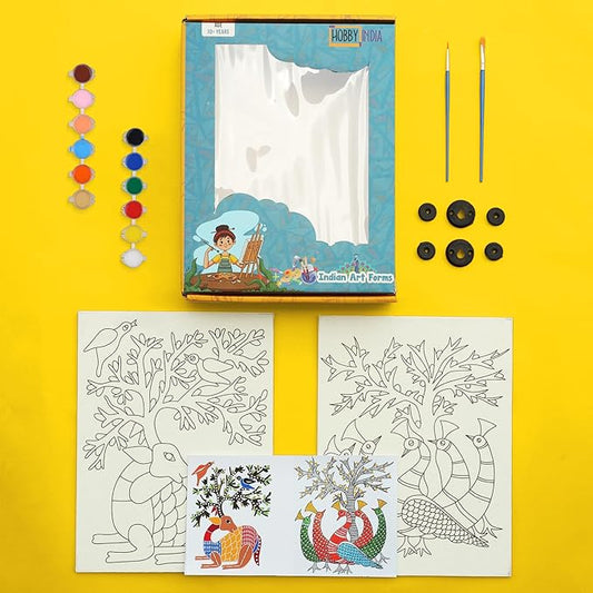 Hobby India Diy Self Painting Art of India Canvas Kit | Gond Art
