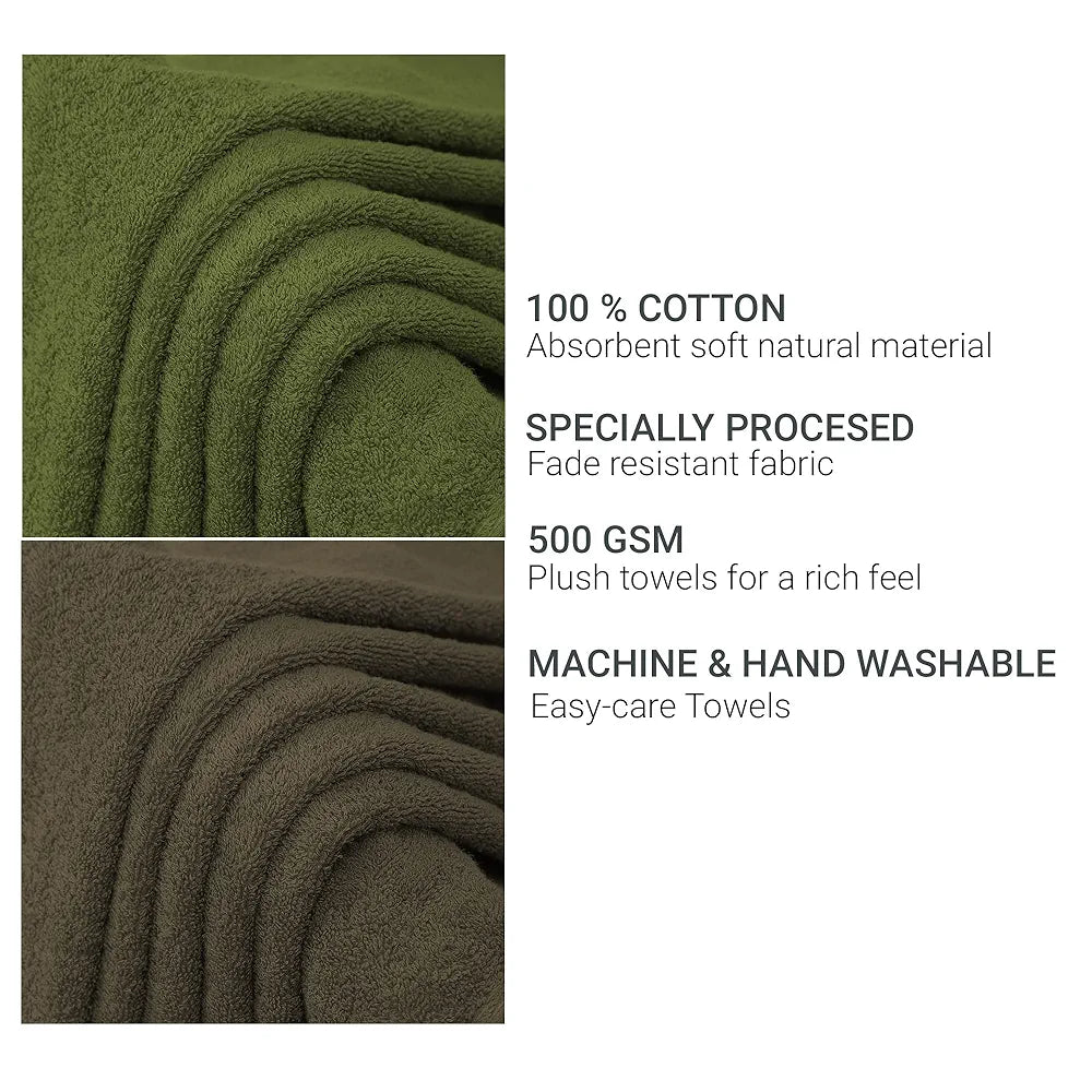 Cloth Fusion Cotton 500 GSM Towels for Bath Large Size Set of 2 Ultra Soft Bath Towel for Women and Men