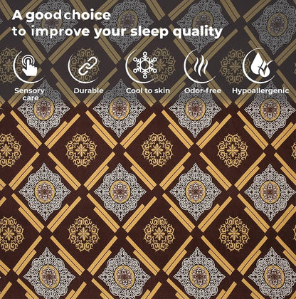 Fresh From Loom Elastic Fitted Floral Bed Sheets King Size Bed With Two Pillow Cover Soft Microfiber Bed Covers 144 Tc Dark Brown