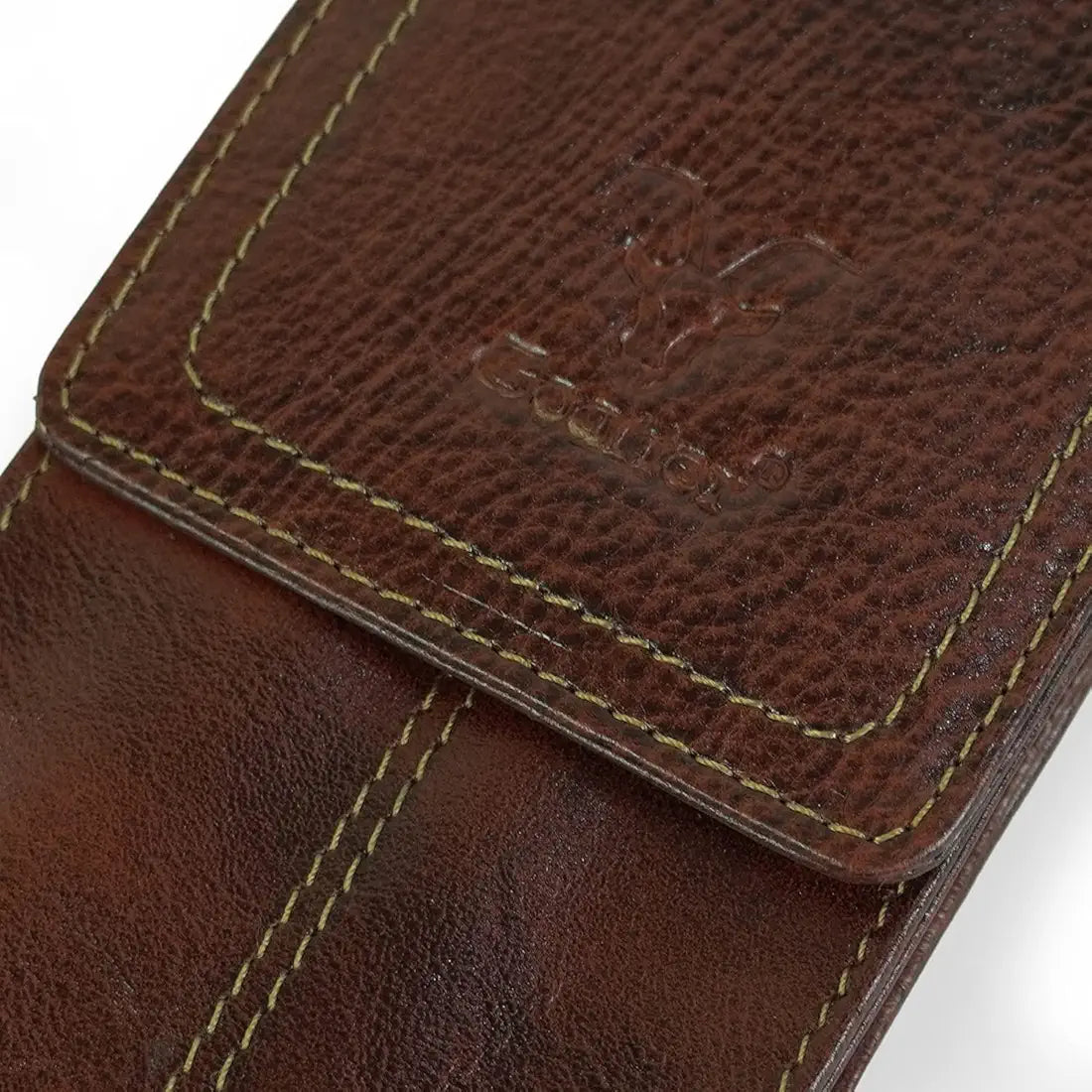 Goatter Unisex Leather All 6.5" Inch Backcase For Mobile Pouch For Backcase For Mobile, iPhone 14 Cherry Brown, Back Cover Case
