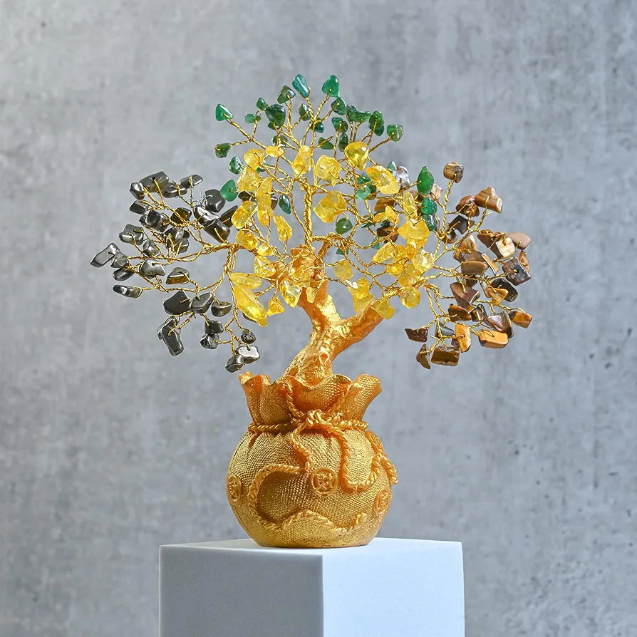 Zaicus Money Magnet Crystal Tree Feng Shui Tree with Golden Pot