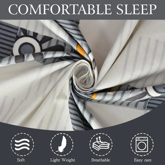 Fresh From Loom Microfiber Bedsheet for Single Single Size Bed Floral Design Bed Spread with 1 Pillow Covers 144 TC White Grey