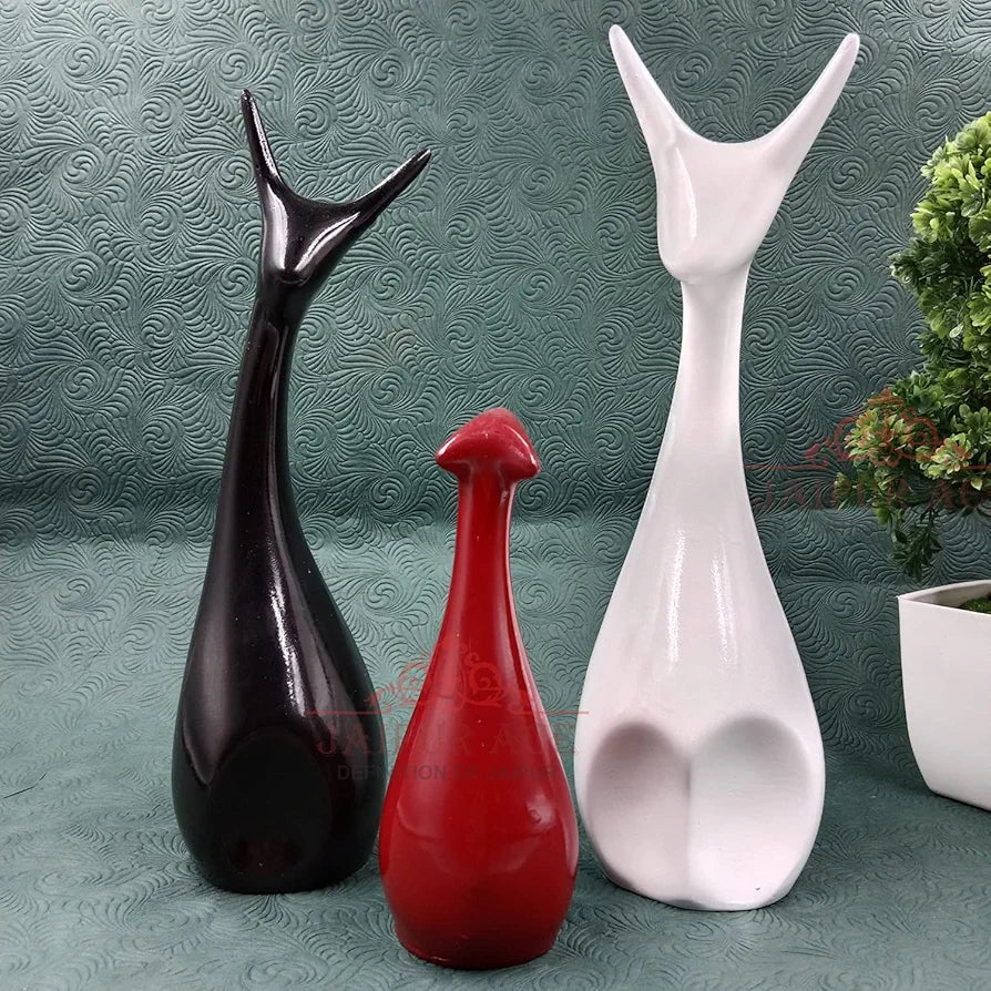 Jaipur Ace Show Pieces for Home Decor Lucky Deer Family Lucky Charms Piano Finish Deer Family