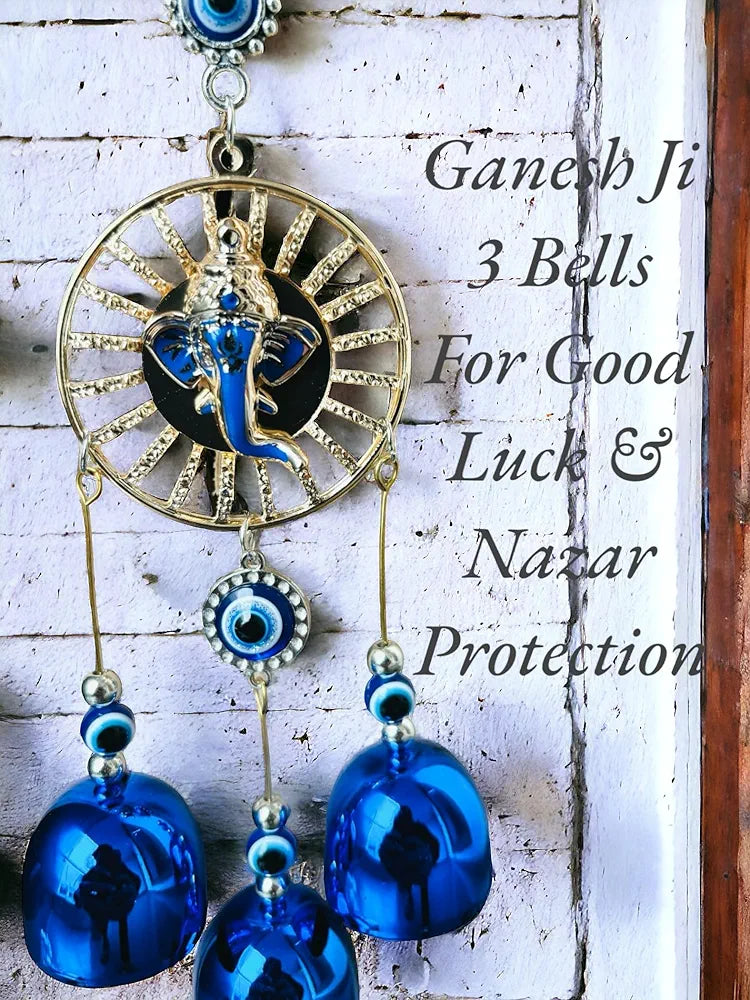 WS Evil Eye Ganesh Ji Wind Chime With 3 Bells