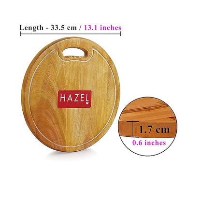 Hazel Neem Wood Chopping Board Round 13 Inch (33.5 cm Diameter) Vegetable Chopping Board