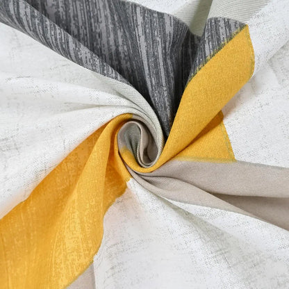 Divine Casa 144 TC Abstract Print Cotton Bedsheets for King Size Bed with 2 Pillow Covers Colour Greyochre