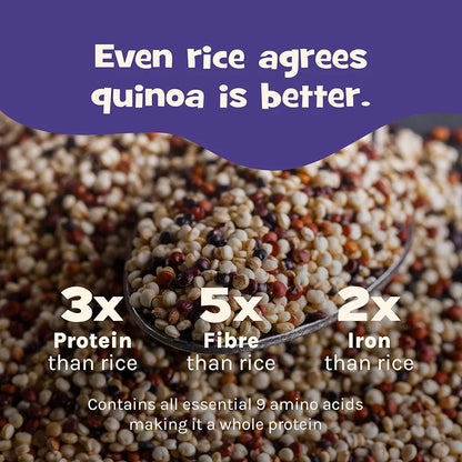 Nourish You Organic Tricolour Quinoa  | Gluten Free | High Fibre | | Antioxidant | Vegan