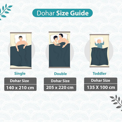 Divine Casa 120 GSM Microfiber Single Dohar Soft & Lightweight Throw Blanket Art Deco Fan Pattern Colour Aqua & White