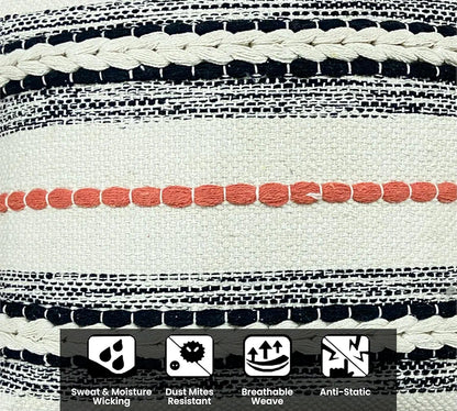 Sajavat Home Pure Cotton 3 Seater Sofa Throw with Cushion Cover Colour Beige Multi