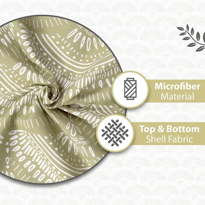 Divine Casa 120 GSM Microfiber Double Dohar Soft & Lightweight Throw Blanket Floral Burst Pattern Colour Soybean & White