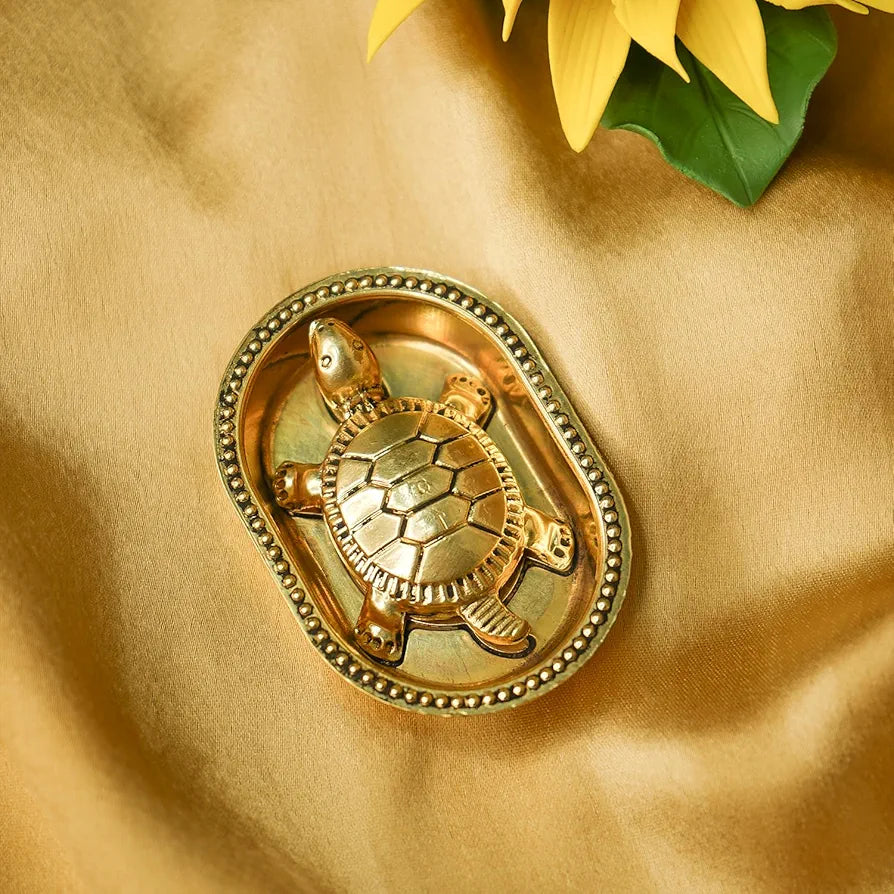 Ekhasa Pure Brass Tortoise Vastu with Brass Plate EKIDBR-01TOP2-GL