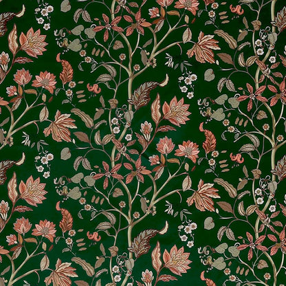 Cloth Fusion Blackout Printed Premium Door Curtains 7 Feet Long Set of 2 Green Dream