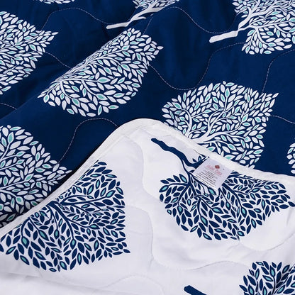 Divine Casa Microfibre Quilt AC Blanket 120 GSM All Season Reversible Double Bed Size Comforter Colour Medieval Blue