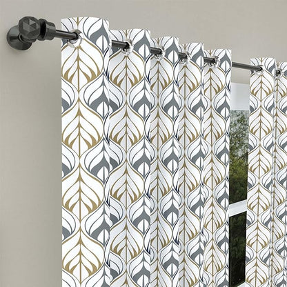 Haus & kinder Cotton Curtains Set of 2 for Bedroom Window Door Curtains (5ft x 7ft) | Colour Aurora