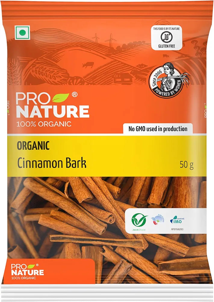 Pro Nature Organic 100% Organic Cinnamon Bark, 50G