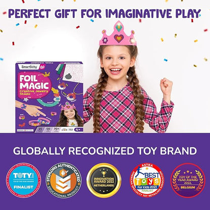 Smartivity Foil Magic Jewelry & Bracelets Making Craft Kit for Kids Age 4-10 Years Create 25+ Unique Designed