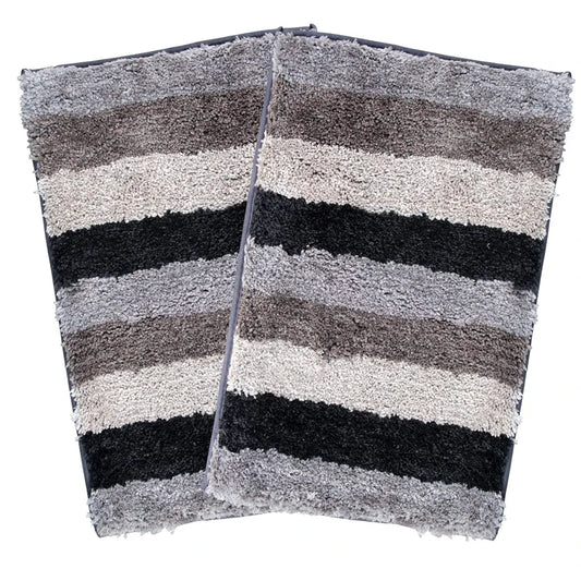 Luxe Home Jericho Doormat 2500 GSM Super Soft Microfiber Anti-Skid Mat Colour Shadow 40x60 cm (Pack of 2)