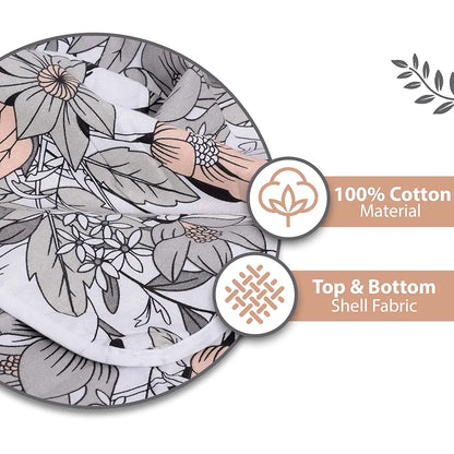 Divine Casa 100% Cotton Reversible Single Bed Dohar Lightweight AC Blanket Colour Floristry Slate & Coral