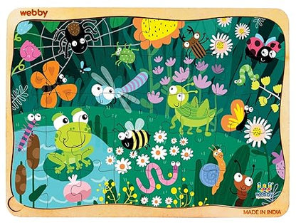 Webby Amazing Bugs Wooden Jigsaw Puzzle 40Pcs