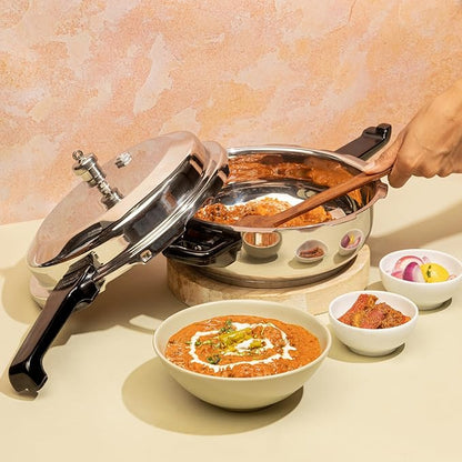Vinod Stainless Steel Pressure Cooker 3.5 Litres | Also use as Deep Fry pan | Sandwich Bottom