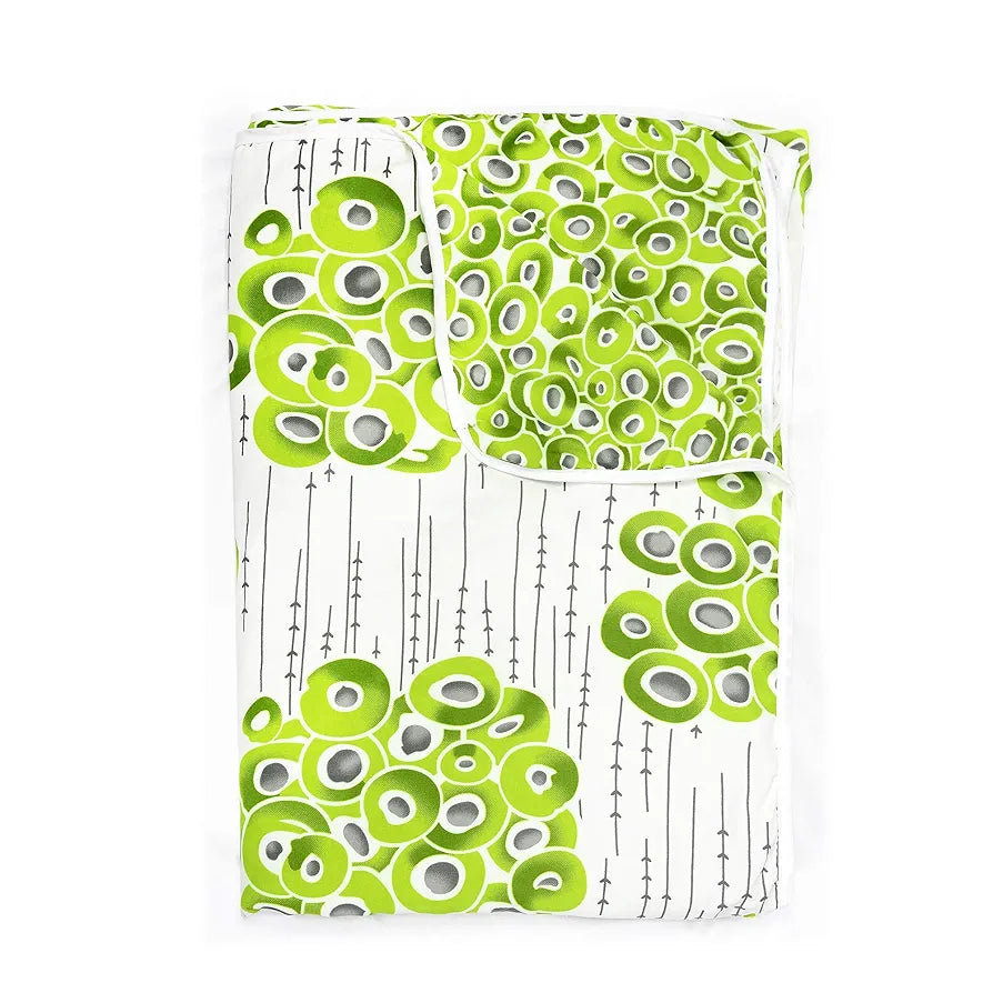 Divine Casa 120 GSM Microfiber Reversible Dohar Single Bed Size Jaipuri Printed Soft Lightweight AC Living Room Summer Blanket Colour Peppermint