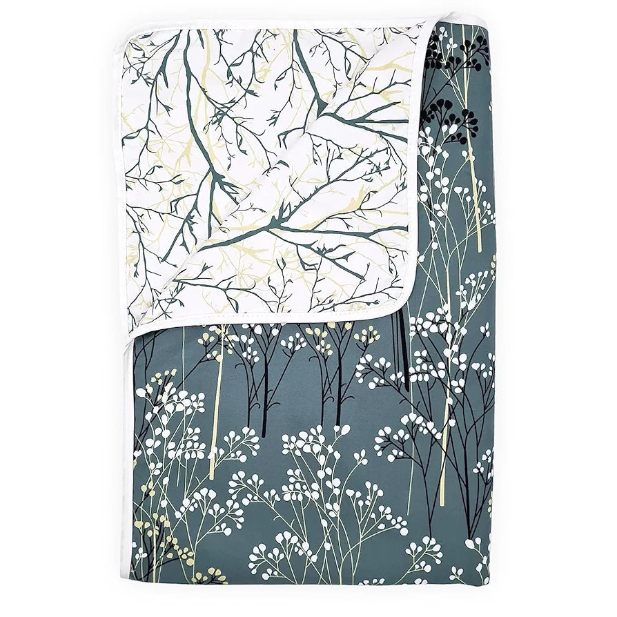 Divine Casa 120 GSM Floral Microfibre Reversible Lightweight Printed Double Bed AC Dohar Blanket Colour Beetal Grey TC - 120