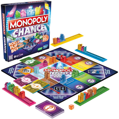 Monopoly Chance Board Game Roll Flip for Buy Adults and Kids